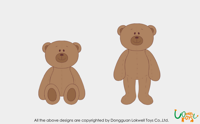 Soft Brown Teddy Bear Toys/Stuffed Brown Sit & Stand Bear Toys/Custom Unusual Plush Toys