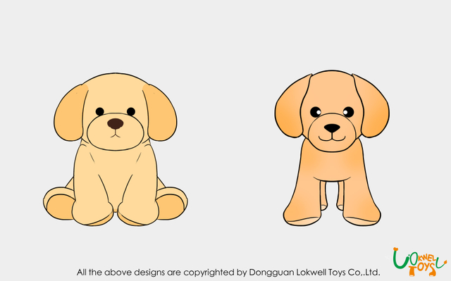 Plush siting and standing puppy dog toy